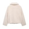 New Fleece Loose Solid-color Lapel Jacket Coat - Image 3