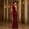 Elegant Sleeveless Round Neck Sequins Slim Sheath Banquet Fishtail - Image 4