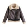 Women's Biker-style Cropped Casual Jacket - Image 4