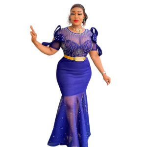 Women's Heavy Embroidered Hot Diamond Beads Night Banquet Light Luxury Fishtail Skirt