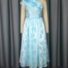 Women's Oblique Shoulder Contrast Color Jacquard Elegant Dress - Image 5