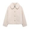 New Fleece Loose Solid-color Lapel Jacket Coat - Image 2