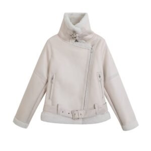 Women's Biker-style Cropped Casual Jacket