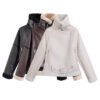 Women's Biker-style Cropped Casual Jacket - Image 6