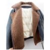 Lamb Wool Stitching Lightweight Down Liner Fleece-lined Denim Coat Women's Short Top Jacket - Image 2