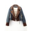 Lamb Wool Stitching Lightweight Down Liner Fleece-lined Denim Coat Women's Short Top Jacket - Image 3