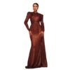 Long Sleeve Round Neck Sexy Slim Long Sequined Banquet