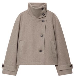 Women's Loose Casual Minimalist Long Sleeve Button-up Stand Collar Jacket