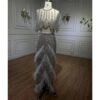 European And American Silver Nude Slim-fit Feather Shawl - Image 4