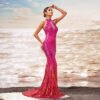 Round Neck Off-the-shoulder Slim-fit Sheath Sequined Banquet Fishtail - Image 2