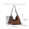 Matte Leather Shoulder Commuter Crossbody Bag - Image 5