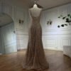 Nude Elegant Sling Light Luxury High-end Pearl Beaded Dress - Image 7