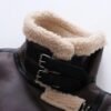 Suede Fur Integrated Motorcycle Jacket - Image 10
