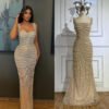Nude Elegant Sling Light Luxury High-end Pearl Beaded Dress - Image 6