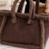 Womens Plush Crossbody Tote Bag - Image 8