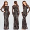 Sequins Women Maxi Dresses Long Sleeve - Image 4