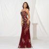 Sling Off-neck Sheath Sequined Banquet Fishtail Evening Dress - Image 5