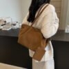 Suede Casual Commute Handbag Shoulder Bag - Image 5