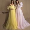 Evening Gown Tube Top Retro Lantern Sleeve Light Yarn - Image 9