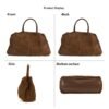 Matte Cowhide Premium Retro-style Commuter Tote Bag - Image 7