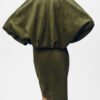 Batwing Sleeve Lapel Suede Texture Effect Pilot Jacket - Image 6
