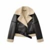 Fashionable Warm Cotton Jacket Motorcycle Fur Coat - Image 5