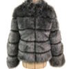 Fox Fur Slimming Stand Collar Splicing Coat