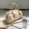 Tote Bag With A Vintage Niche Design Featuring Intricate Faux Mink Fur Detailing - Image 7