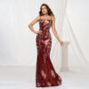 Sling Off-neck Sheath Sequined Banquet Fishtail Evening Dress - Image 4