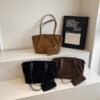 Suede Casual Commute Handbag Shoulder Bag - Image 6