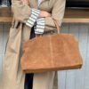 Matte Cowhide Premium Retro-style Commuter Tote Bag - Image 2