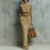 Fashionable Faux Suede Velour Set Vest And Pants - Image 6