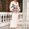 Printed Sexy Long Sleeve Feather Belt Bandage Formal Dress - Image 9