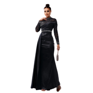 Long Sleeve Slim-fit Sheath Pearl Banquet Fishtail