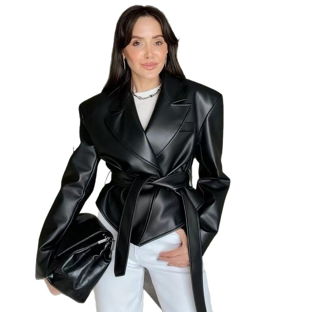 Motorcycle Cool Strapped Temperament Leather Jacket