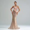 Halter Sequined Mermaid Evening Dress - Image 2