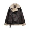 Suede Fur Integrated Motorcycle Jacket