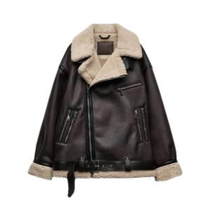 Suede Fur Integrated Motorcycle Jacket