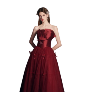 Red Long Dress Heavy-duty Tube Top