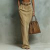 Fashionable Faux Suede Velour Set Vest And Pants - Image 4