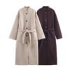 Long Belted Elegant Coat - Image 3