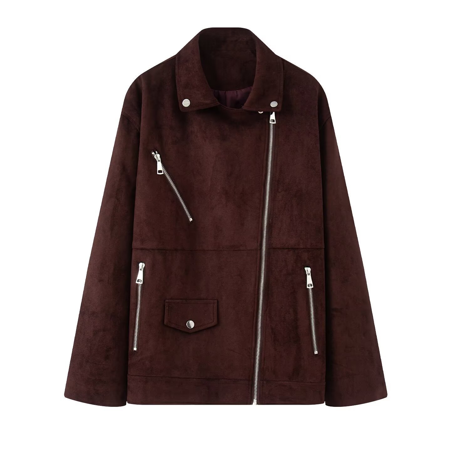 Elegant Suede Lapel Jacket