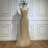 Nude Elegant Sling Light Luxury High-end Pearl Beaded Dress - Image 5