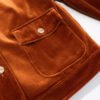 Pocket Flap Decoration POLO Collar Velvet Jacket - Image 2