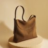 Vintage Suede-Like Shoulder Bag With Large Capacity And Crossbody Design - Image 2