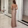 Women V Neck Sequin Spaghetti Strap Maxi Dress Party Dress - Image 5