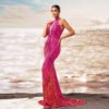 Round Neck Off-the-shoulder Slim-fit Sheath Sequined Banquet Fishtail - Image 3