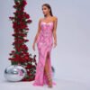 Wrapped Chest Off-neck Sheath Sequined Banquet Fishtail - Image 4