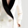Fashion Irregular Women's Golden Edge Pearl Button Long Sleeve Coat - Image 5