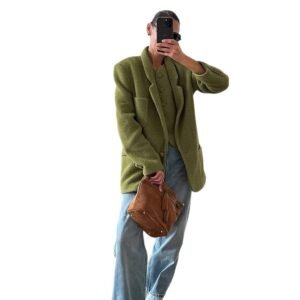 Elegant Solid-Color Blazer With A Single Button